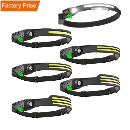 Waved Induction COB Headlight: Rechargeable, LED, Flexible, and Waterproof