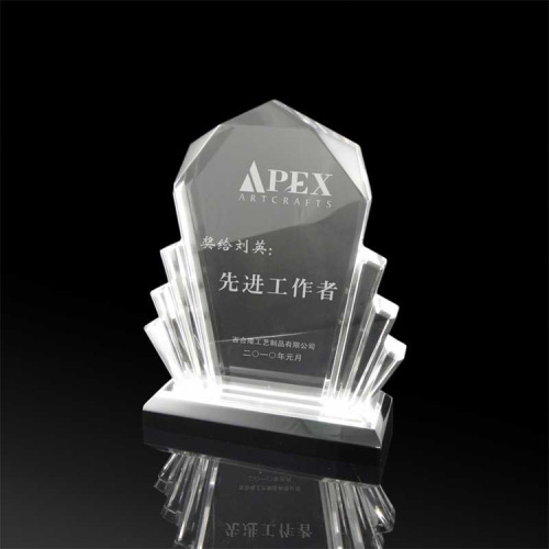 Prêmios de reconhecimento em formato de leque de acrílico transparente