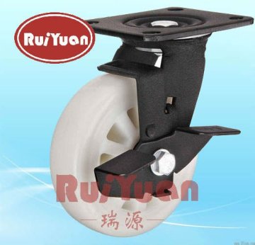 High load nylon side brake heavy duty cart caster