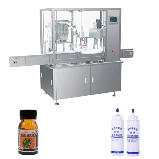 Full-Automatic 4/8 Nozzle Water, Oil Shampoo, Eye Drops, and Liquid Bottle Filling & Sealing Machine: Efficient Packaging Solution