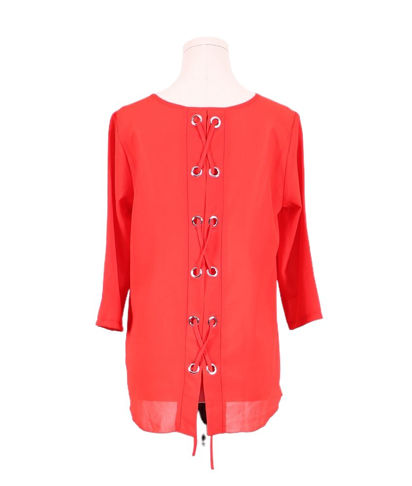 Eyelets Tiered Back Side Top