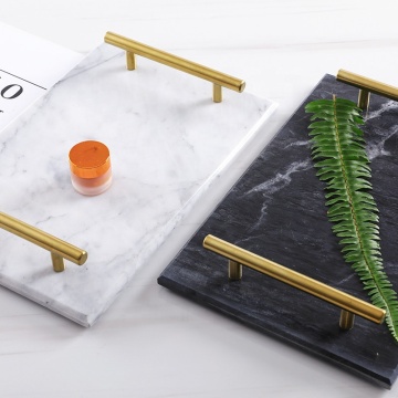 Wholesale Luxury Rectangle Marble Trays with Handles: Custom Options Available