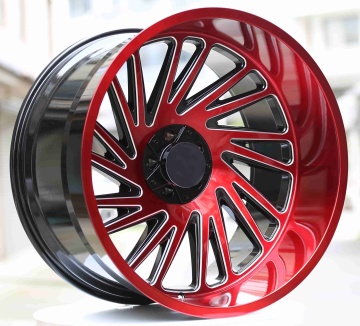 24-inch black and red milled edge wheels