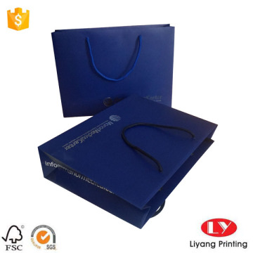 Art Paper Blue Paper Bag with Handle