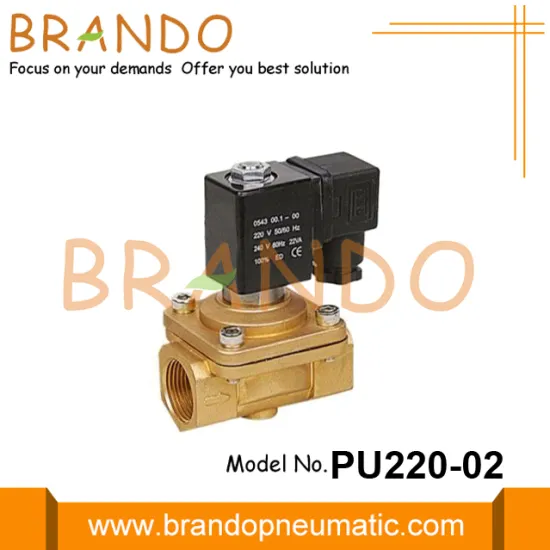 24VDC Brass Solenoid Valve 1/8'' PU220-01 1/4'' PU220-02