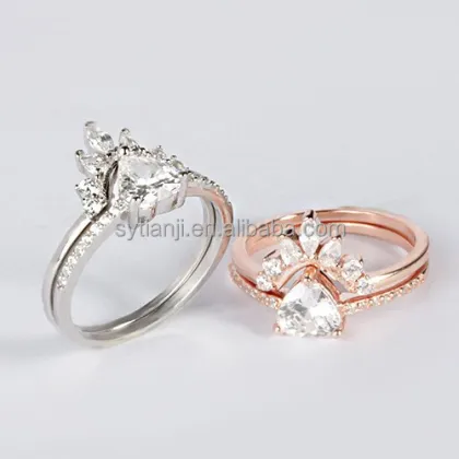 Exquisite Silver De La Virgen De Guadalupe Diamond Engagement Ring with Heart Shape and Pinky Promise Design