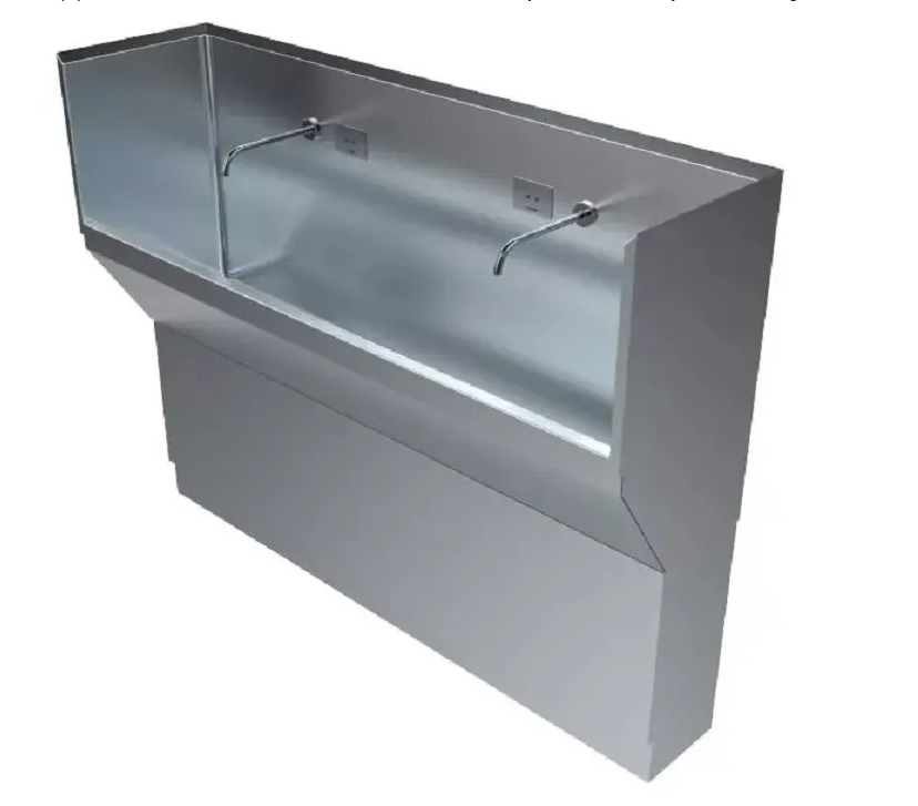What are the requirements for wash basins used in hospitals