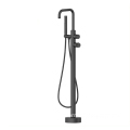 Energy-Saving Brass Chrome Waterfall Square Floor-Mounted Free-Standing Bath Tub Faucet and Shower Set