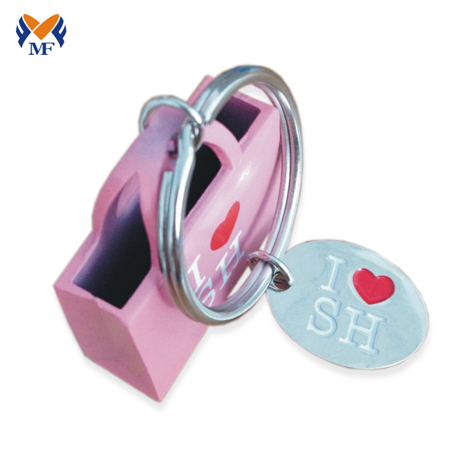 Wholesale metal laser engraved keychain for handbag