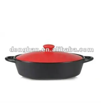 ceramic cooking pan red baking dish,