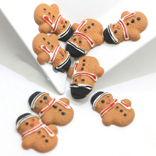 Hot Selling Brown Snowman Flat Back 100pcs/bag Resin Cabochon For DIY Toy Craftwork Decoration Beads Phone Ornaments