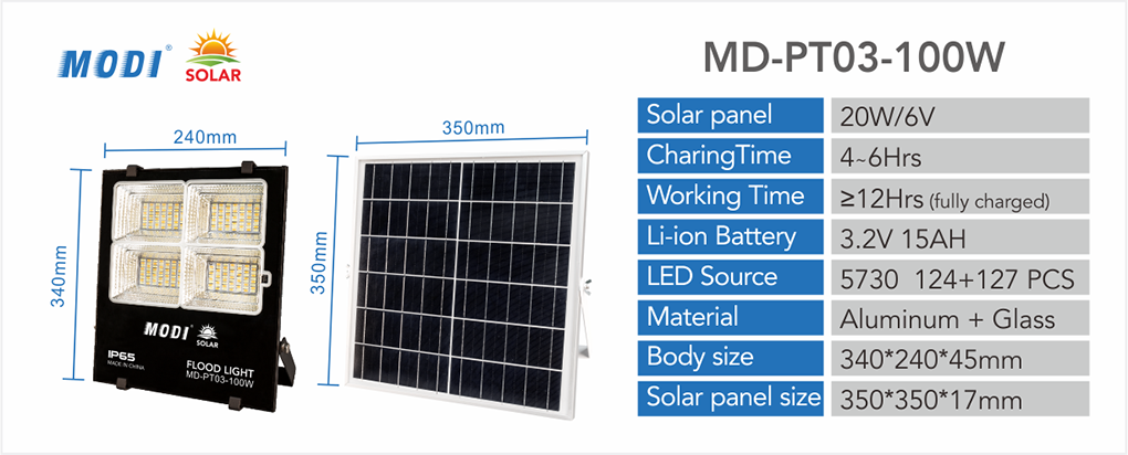 100W Solar Flood Lights