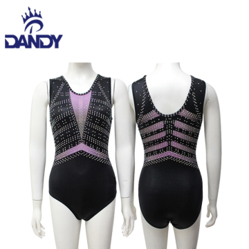 Custom youth mesh sleeveless leotards