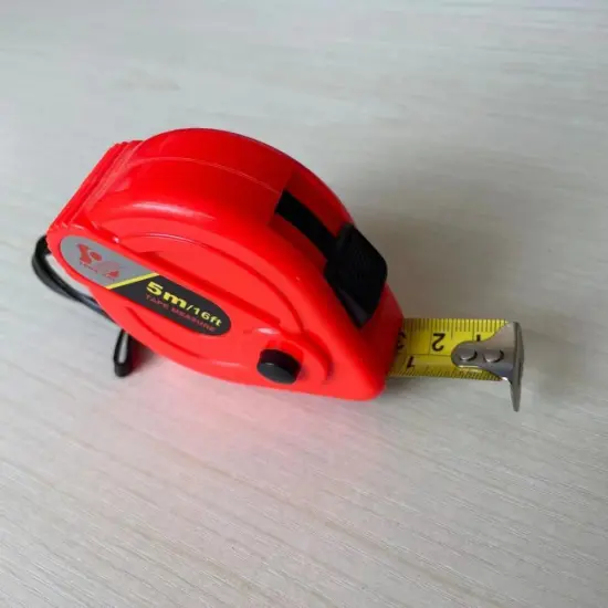 Plastic shell steel tape with three brake buttons