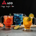 650ml Crystal Vintage Pattern Glass Fruit Tea Cup