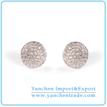 2014 Simple Design Most Popular Stud Earring with Rhodium Plated
