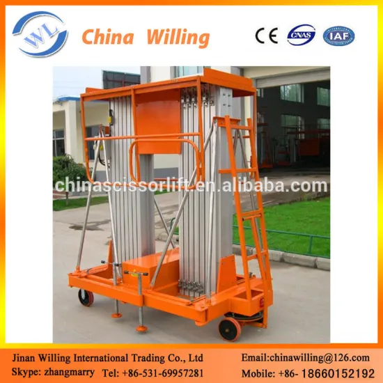 Cheap telescoping aluminum mast aerial work lift for sale WLA0.2-16