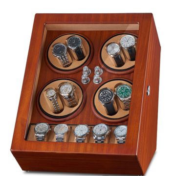 Premium Automatic Watch Winder with LED Illumination, Piano Finish Wood Shell, and Quiet Mabuchi Motor