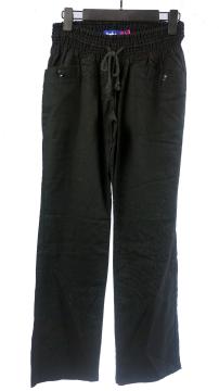 Black Loose-Fitting Ladies' Trousers With Double Pockets
