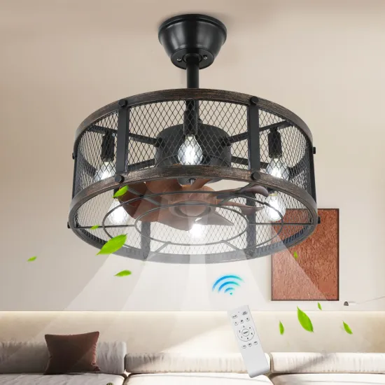 Modern Competitive Price Ceiling Fans with LED Lights, Remote Control, Opal White Cover