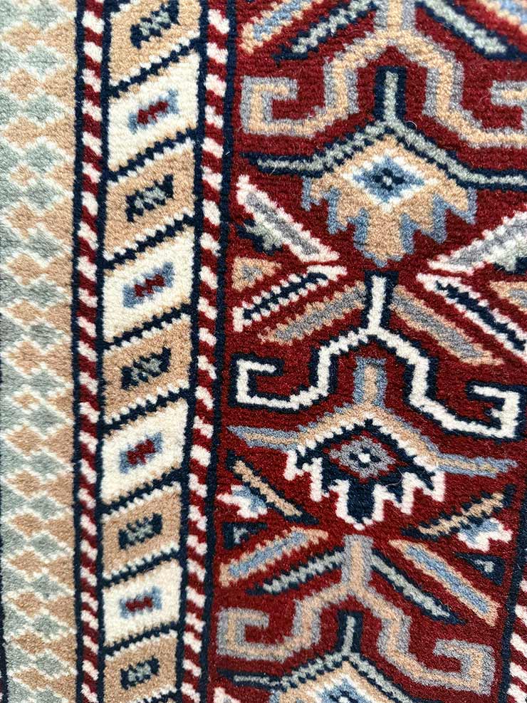 Red Symmetrical Pakistani Carpet