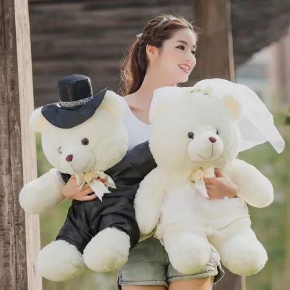LOVELY PLUSH COUPLE ANIMAL BEAR TOYS STUFFED TEDDY BEAR