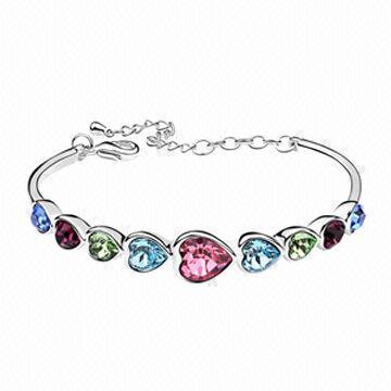 Swarovski crystal bead bracelet, made of metal