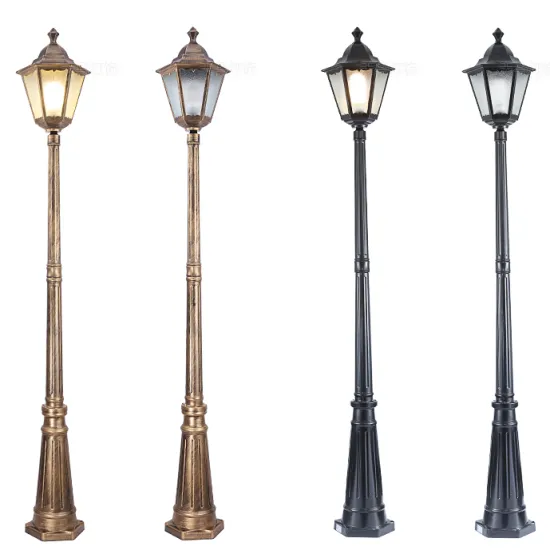 Solar Aluminum Antique Lamp Post for Outdoor Garden Decor