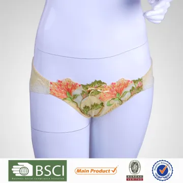 New Arrival Hot Sell Embroidered Flower Women's Panty And Ladies Underwear