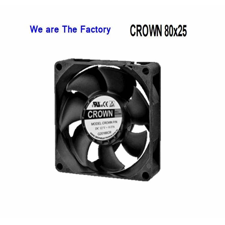 工場販売軸方向フローDCファン80x80x25 24V 8025mm dc 12v 2つのボールマイクロ冷却ファン