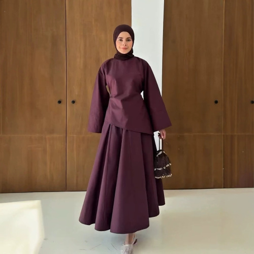 ست تاپ و دامن ماکسی آستین زنگ دار