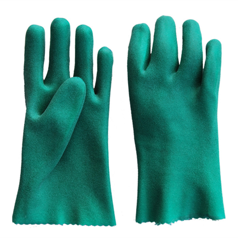 PVC foam finish cotton liner glove