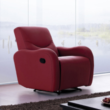 Multi-function Recliner Headrest Single Red Leather Sofa