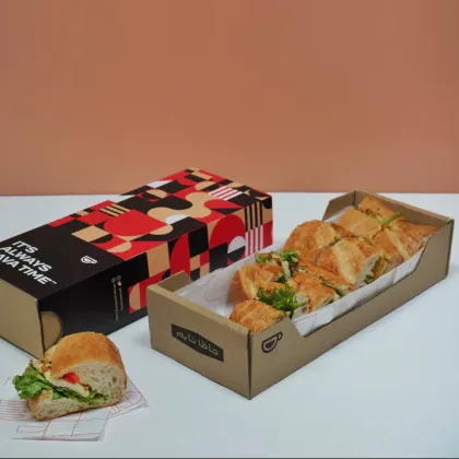 Custom Eco-Friendly Kraft Paper Sandwich Packaging Boxes for French Brioche