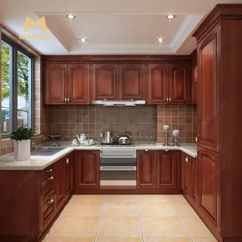 Modern European Style Wooden Kitchen Cabinet Set