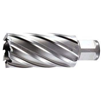 HSS Core Drill Bit with Weldon Shank, Made of Steel, Measures Ø12 to 65mm