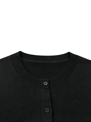 Women's black cardigan sweater