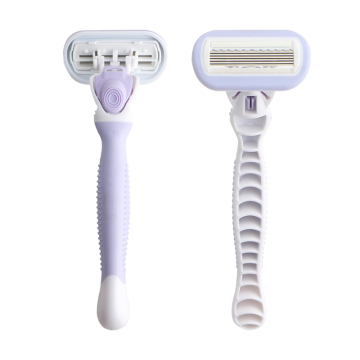 Six Blade Ladies Razor with Upgraded Cartridge and Wide Guard Bar for Enhanced Lubrication