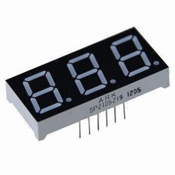 7-Segment LED Numeric Display, 0.52 Inch, 3 Digits, for Multifunction Air-conditioner Controller