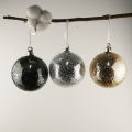 Noel ağacı dekorasyonu için altın deniz yosunu cam bauble