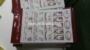 Chrismas drucken personalisierte Papiergeschenk -Tags, selbstklebende Beschriftungen Großhandel in der Ningbo -Fabrik