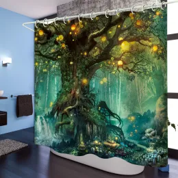 3D waterproof bath curtain