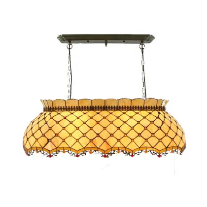 Tiffany-Style Stained Glass Pool Table Pendant Lamp