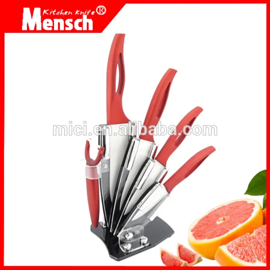 6PCS colorful Handle Ceramic Kitchen Knife Set with Peeler