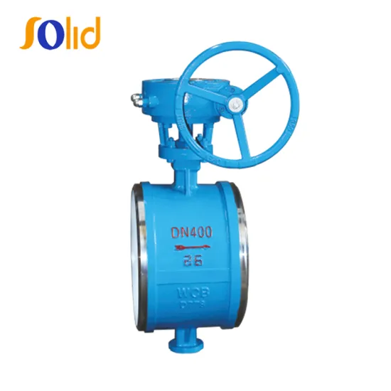 DN400 Worm gear welding multi-layer metal seal cast steel butterfly valve