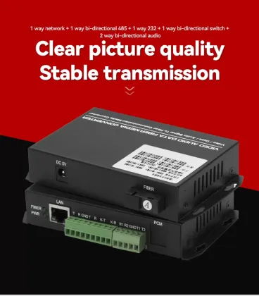 Multifunctional Singlemode Fiber Optic Transceiver with Video, Audio, RS485, and RS232 Support