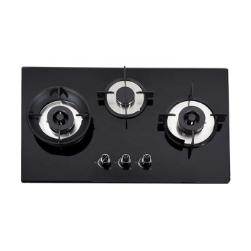 Jualan Panas Kaca Tempered 3 Burner Built-In Gas Hob