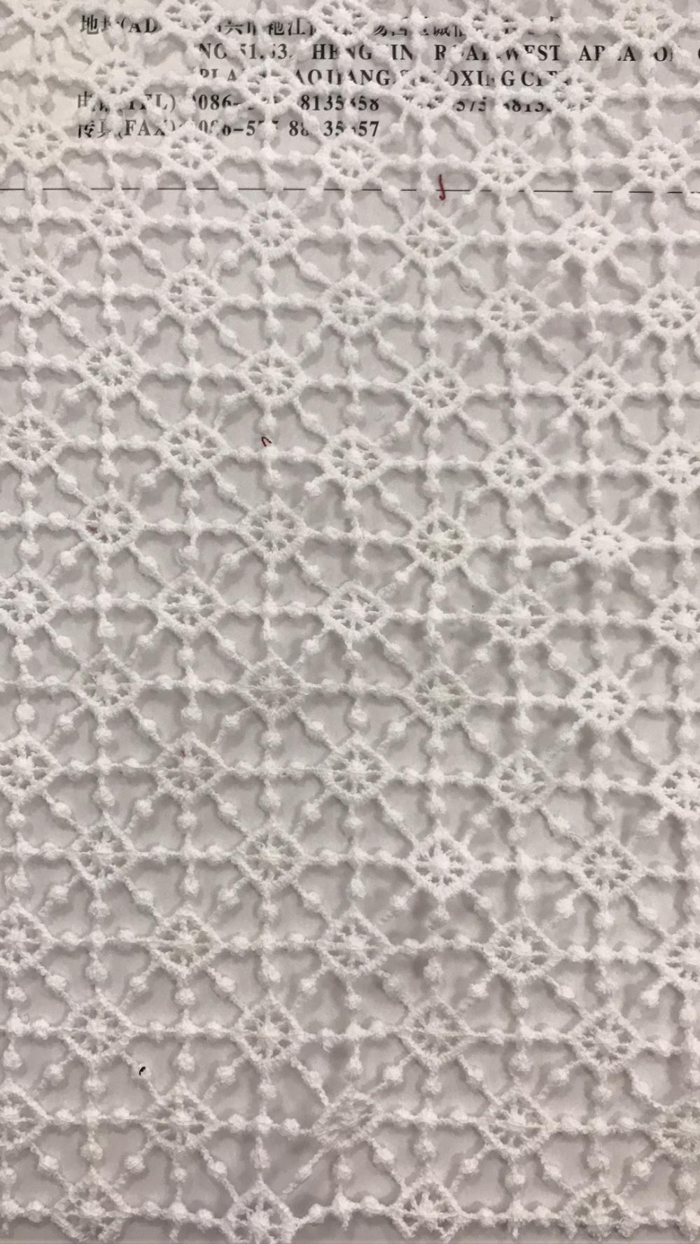 Small white particles chemical cotton embroider Fabric