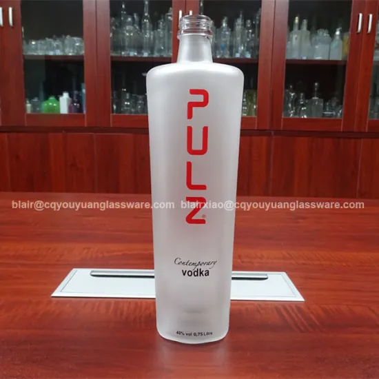 White Frost Vodka Glass Bottle Led Light Clear Glass Bottle 750ML