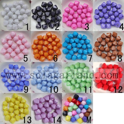 4-20MM Grade A Acrylic Opaque Bicone Beads